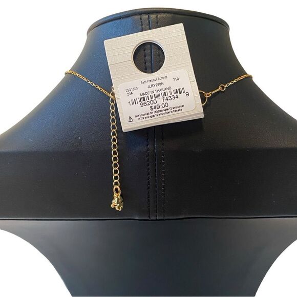 Gold Toned Faux Turquoise Bar Pendant. So Pretty! - Picture 5 of 5